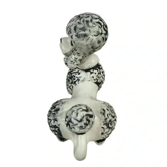 Vintage Mid Century Modern Ceramic French Poodle Hand painted Figurine 11.5x7.5” - Picture 3 of 10